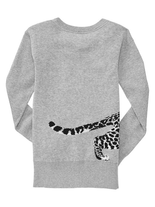 2 of 8 showing, with the color lt heather grey of product Leopard sweater tunic