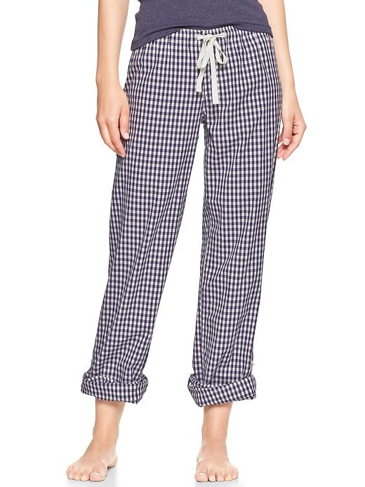 1 of 8 showing, with the color med gingham grape of product Polka dot poplin roll-up pants
