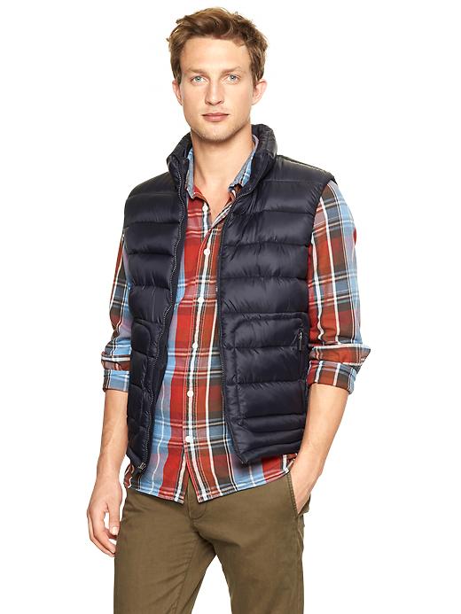 1 of 8 showing, with the color deep true navy of product Athletic puffer vest