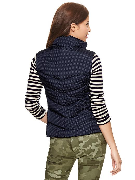 2 of 8 showing, with the color navy dot of product Dot puffer vest