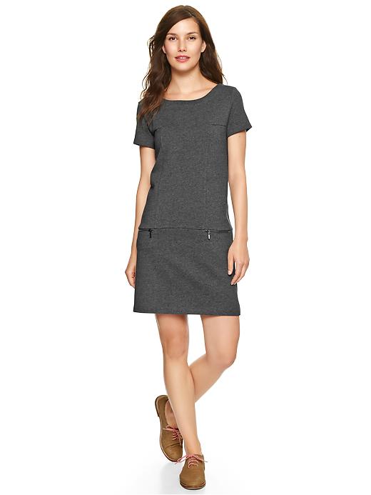 1 of 8 showing, with the color dark charcoal of product Zip-pocket shift dress