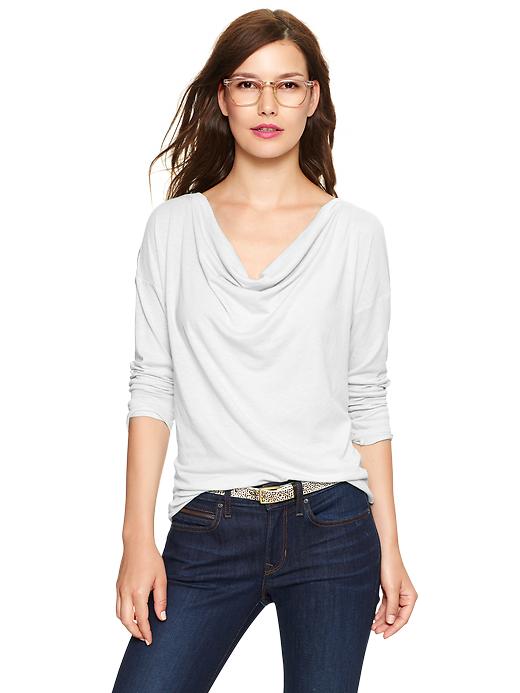 1 of 8 showing, with the color white of product Cowlneck tee
