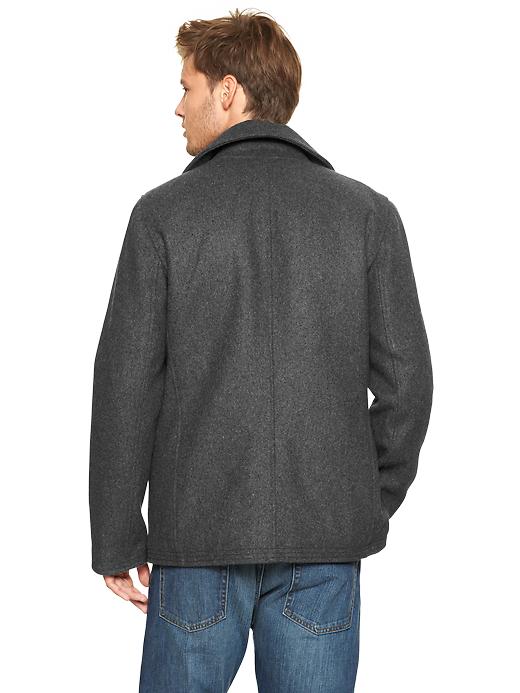 2 of 8 showing, with the color heather grey of product Wool peacoat