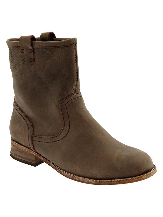 1 of 8 showing, with the color dark brown of product Shearling leather biker boots
