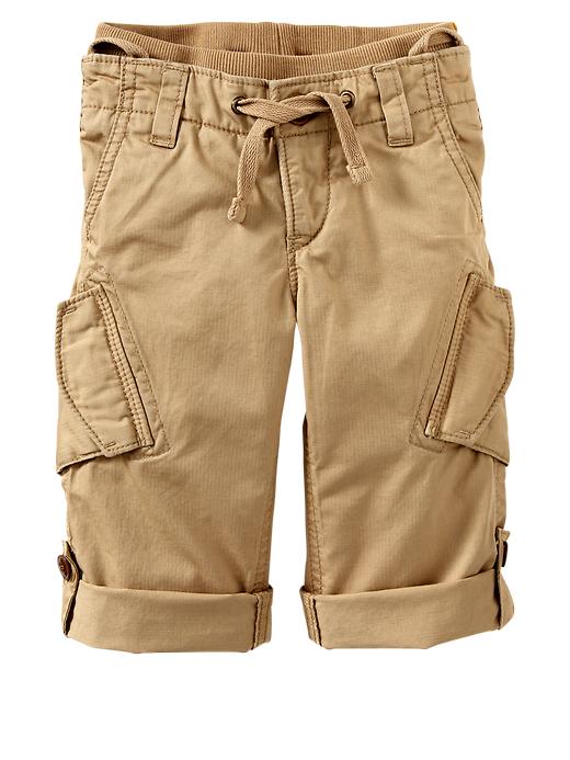 1 of 8 showing, with the color new british khaki of product Roll-up herringbone cargo pants