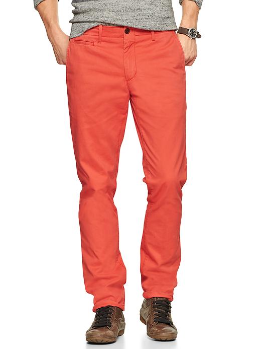 1 of 8 showing, with the color fireglow of product Lived-in slim khaki