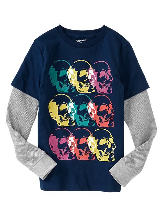 1 of 8 showing, with the color pangea blue of product 2-in-1 graphic T