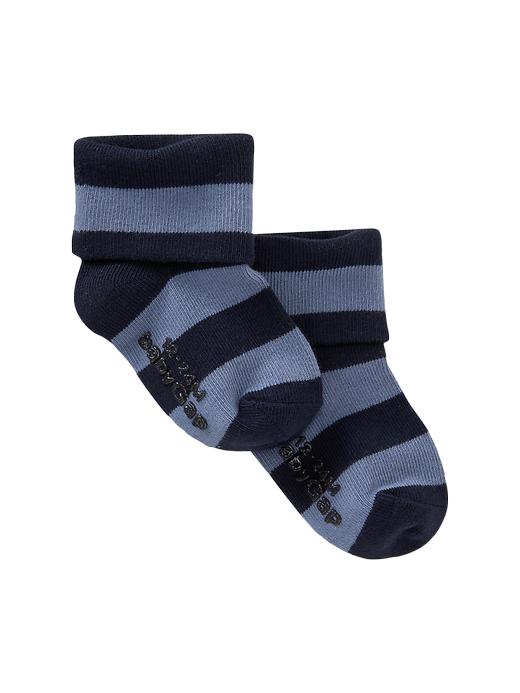 1 of 8 showing, with the color blue stripe of product Striped socks