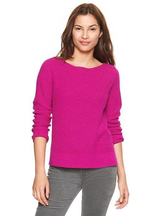 1 of 8 showing, with the color hot magenta of product Boatneck sweater
