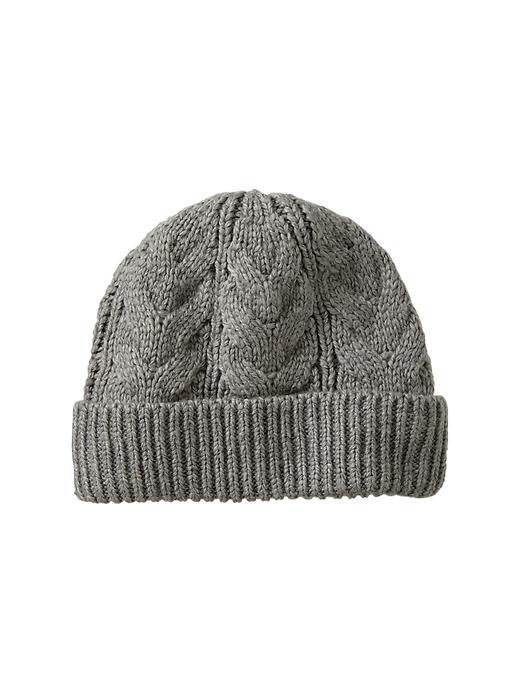 1 of 8 showing, with the color heather grey of product Cable knit hat