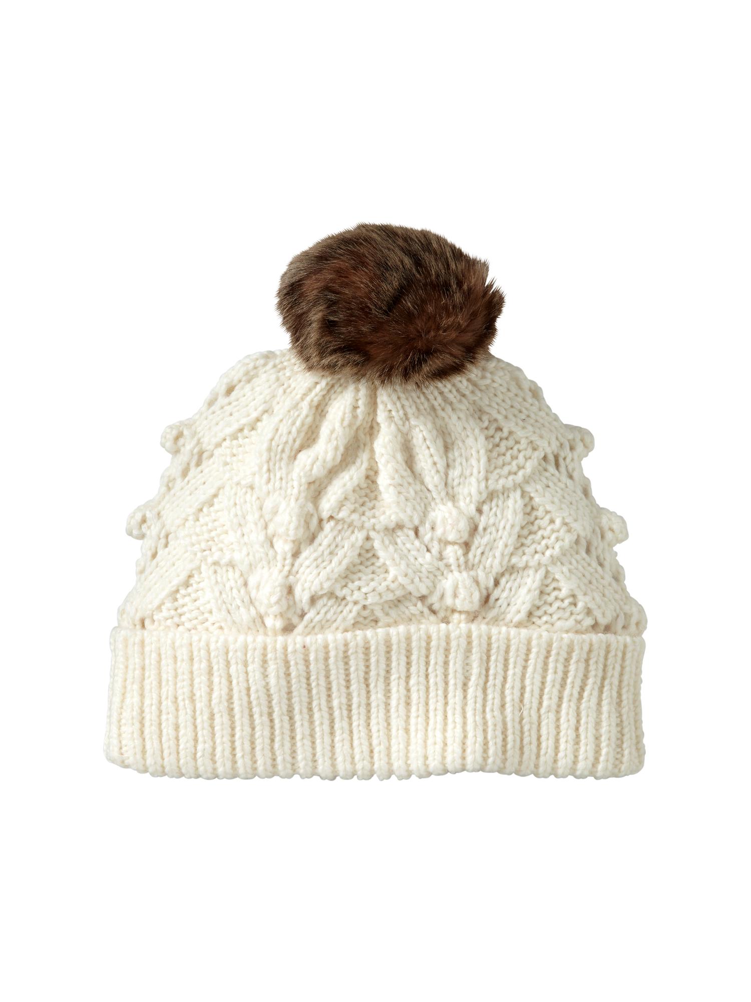 Textural bobble hat