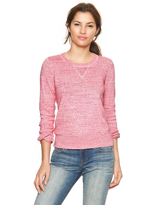 1 of 8 showing, with the color sugar coral of product Heathered sweater