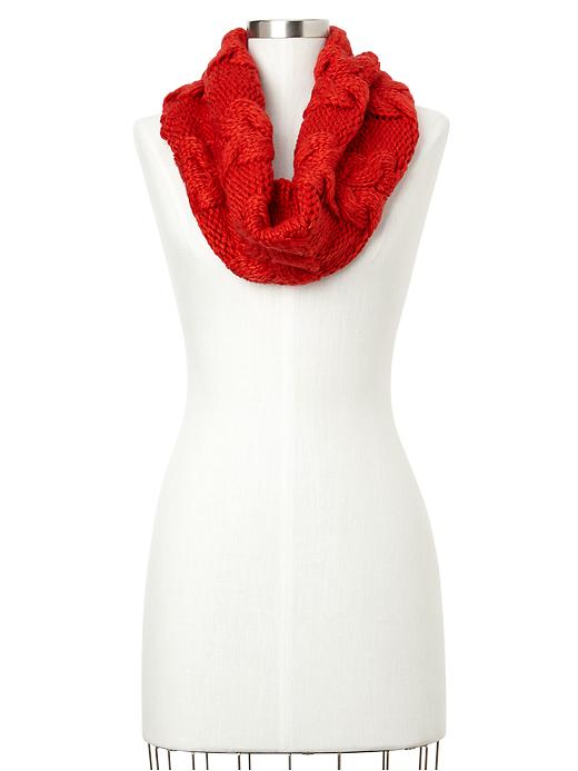 1 of 8 showing, with the color poster red of product Cable cowl scarf