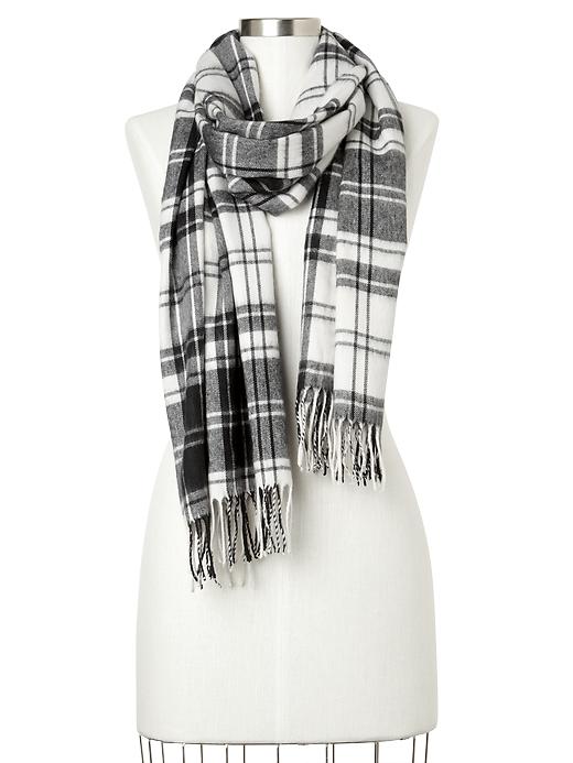 1 of 8 showing, with the color snow cap of product Cozy plaid scarf
