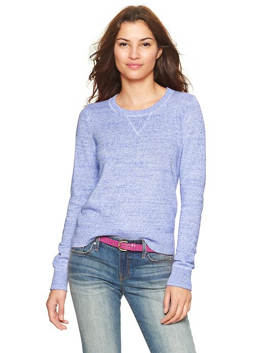 1 of 8 showing, with the color light blue of product Heathered sweater