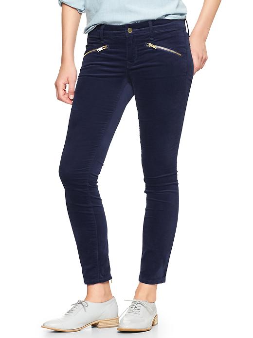 1 of 8 showing, with the color dark night of product 1969 velvet always skinny skimmer pants