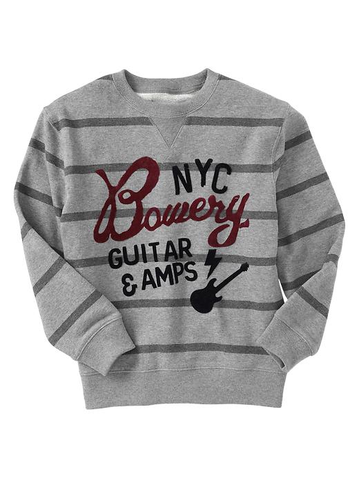 1 of 8 showing, with the color heather gray of product Graphic striped pullover