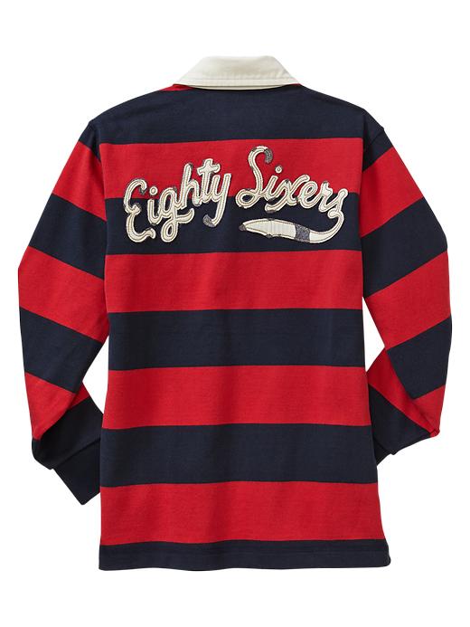 2 of 8 showing, with the color admiral red of product Embroidered stripe polo