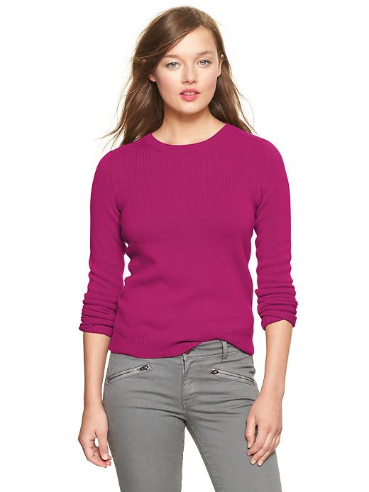 1 of 8 showing, with the color vibrant fuchsia of product Cashmere sweater