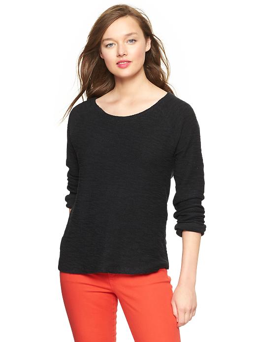 1 of 8 showing, with the color gray combo of product Textural baseball sweatshirt