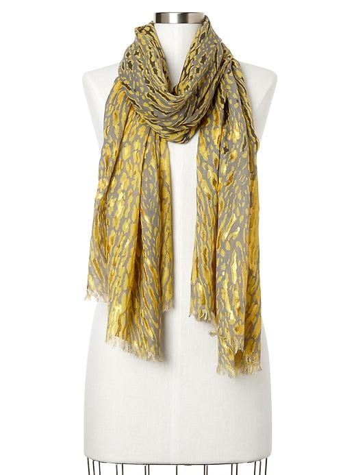 1 of 8 showing, with the color raft yellow of product Colored animal print scarf