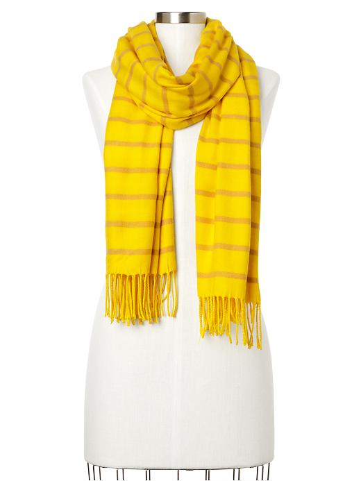 View large product image 1 of 1. Cozy classic-stripe scarf