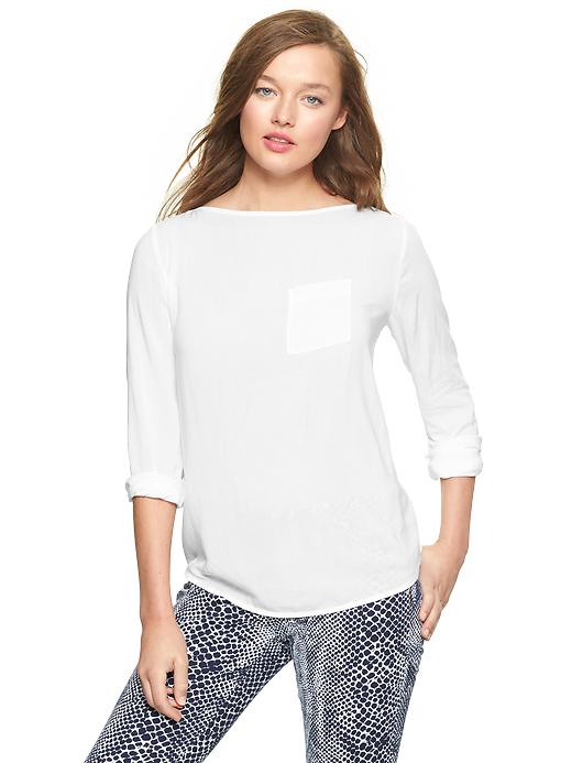 1 of 8 showing, with the color white of product Envelope-neck top