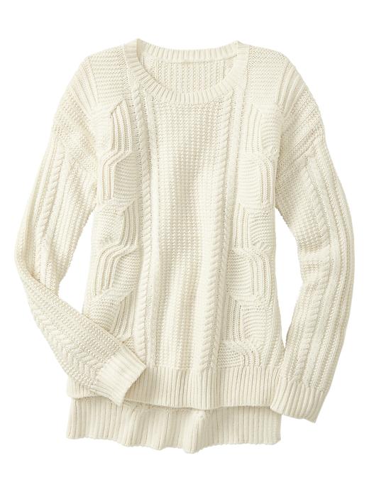 View large product image 2 of 2. Cable boyfriend sweater
