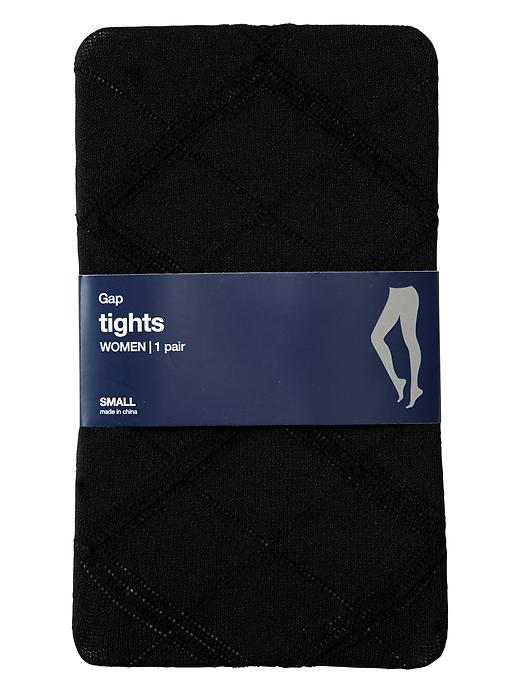 1 of 8 showing, with the color true black of product Argyle sweater tights