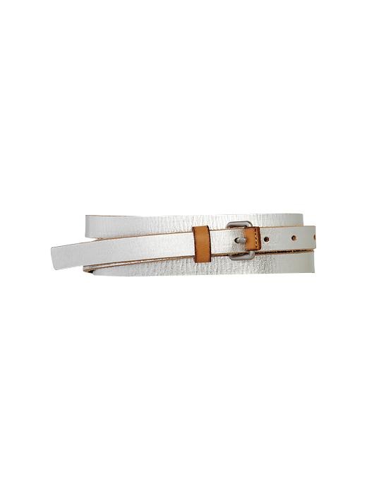 1 of 8 showing, with the color silver of product Metallic leather belt
