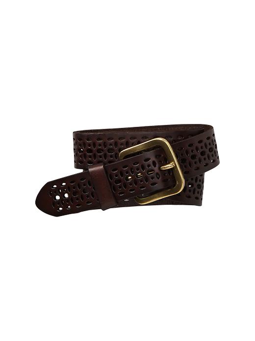 1 of 8 showing, with the color dark brown of product Perforated leather belt