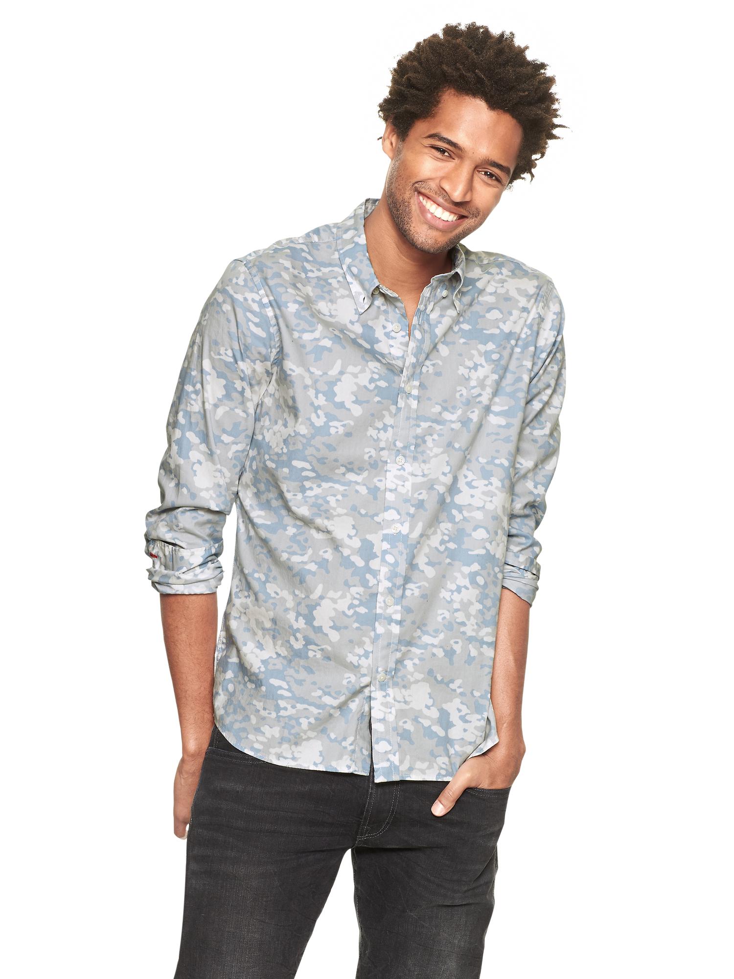 T-shirt Homme GAP Gris Camouflage - Taille XL - Coton - Neuf Avec étiquettes