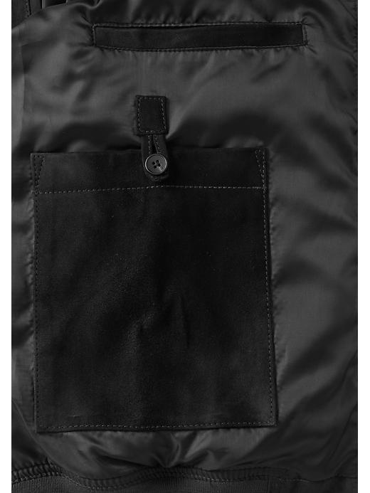 View large product image 2 of 2. Gap x GQ Bespoken Suede Baseball Jacket
