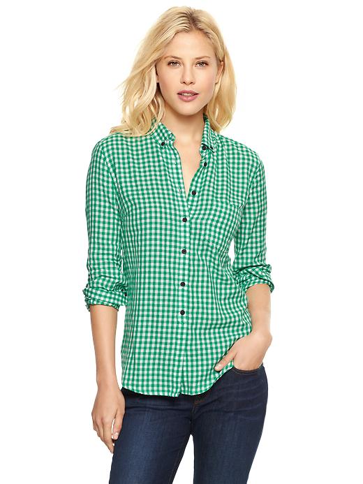 Green gingham shirt online