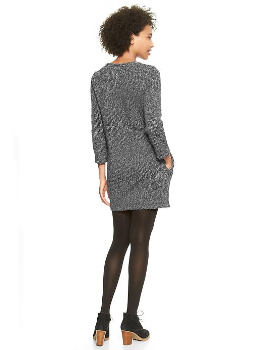 2 of 8 showing, with the color black of product Herringbone fleece shift dress