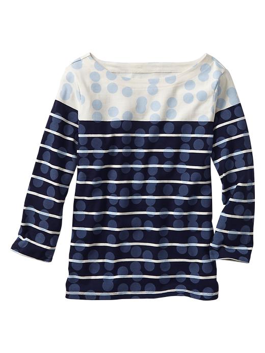 2 of 8 showing, with the color serene blue of product Dots & stripes boatneck T