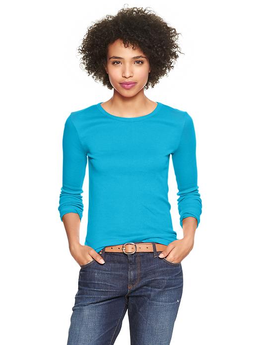 1 of 8 showing, with the color blue carribean of product Bowery supersoft crew tee