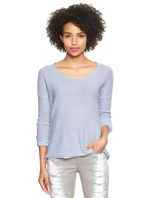 View large product image 1 of 2. Circle-hem elbow-patch sweater
