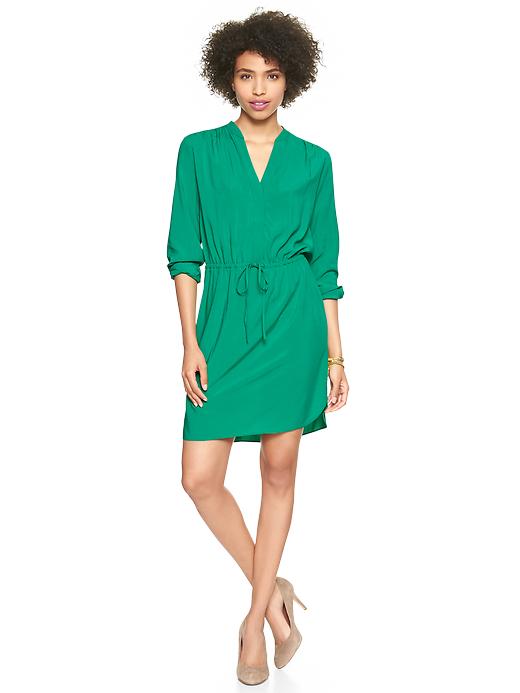 gap green wrap dress Split-neck long-sleeve Ebay