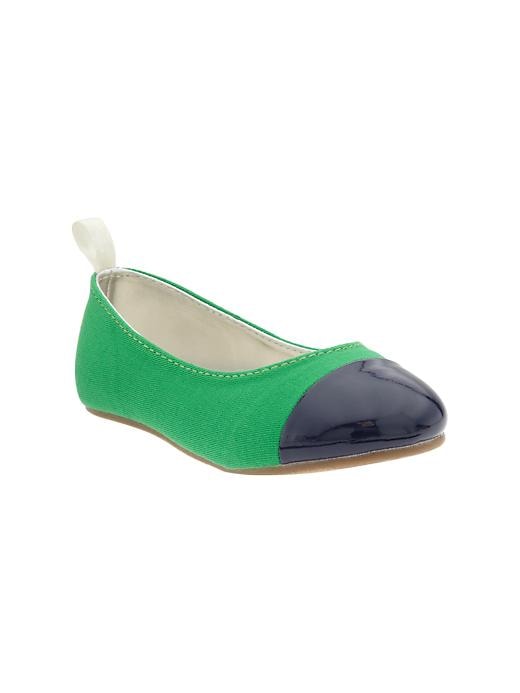 1 of 8 showing, with the color green moment of product Contrast cap-toe ballet flats