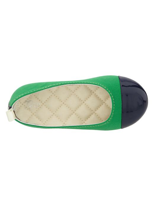 2 of 8 showing, with the color green moment of product Contrast cap-toe ballet flats