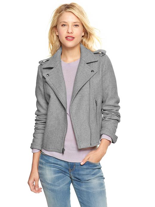 Image number 1 showing, Wool moto jacket