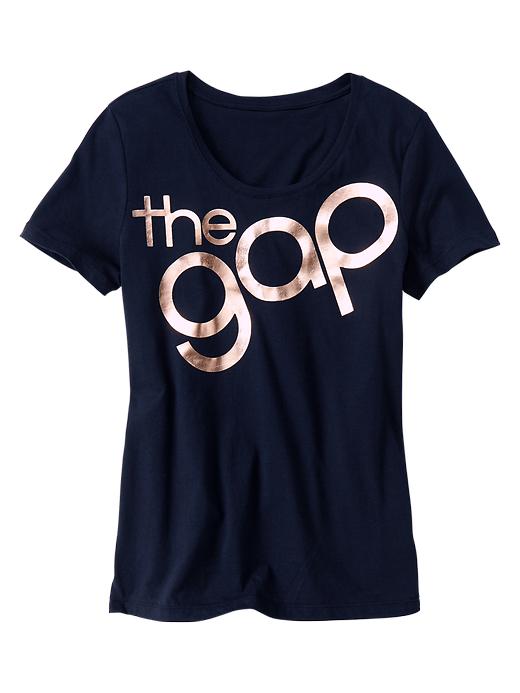 2 of 8 showing, with the color navy of product Metallic logo tee