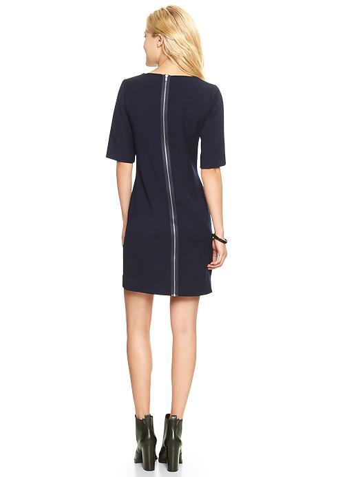 fitted dress with zipper down the back Zip Back Deep V Long Sleeve Cocktail Party Midi Dress main image 1