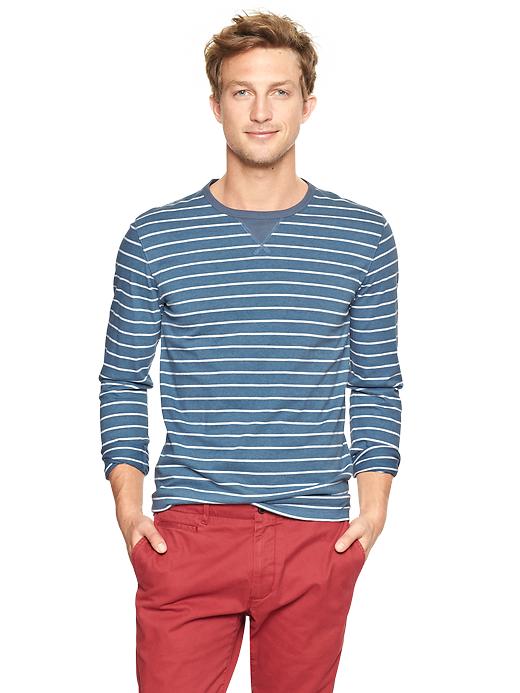 1 of 8 showing, with the color light blue of product Contrast stripe knit