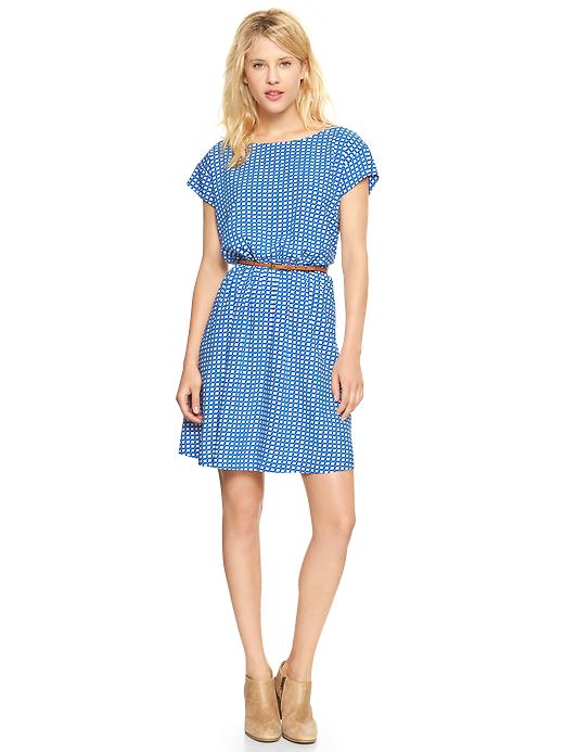 1 of 8 showing, with the color turquoise of product Printed short-sleeve dress