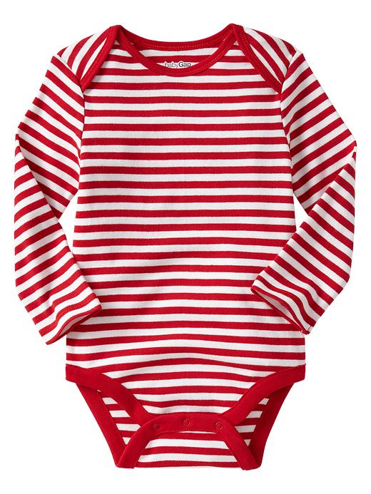 1 of 8 showing, with the color admiral red of product Stripe bodysuit