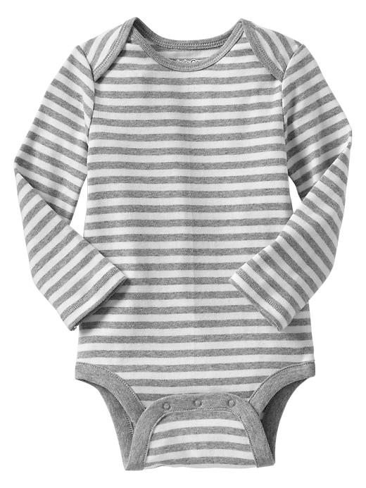 1 of 8 showing, with the color gray of product Stripe bodysuit