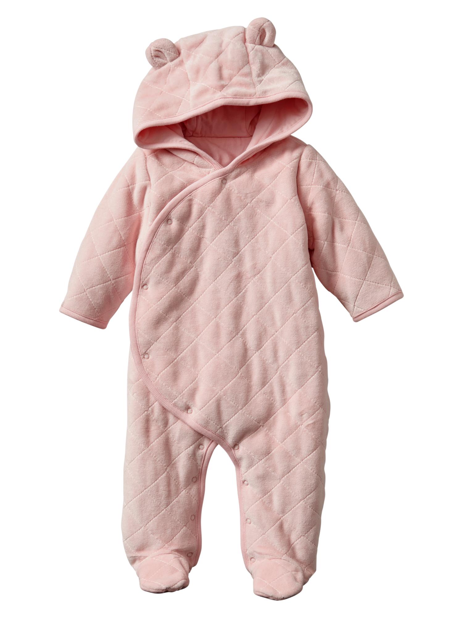Quilted bear footed onepiece Gap