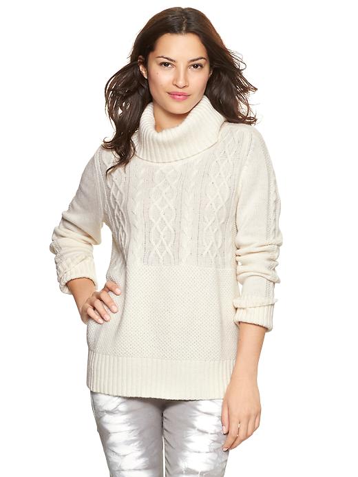 View large product image 1 of 3. Cable turtleneck sweater
